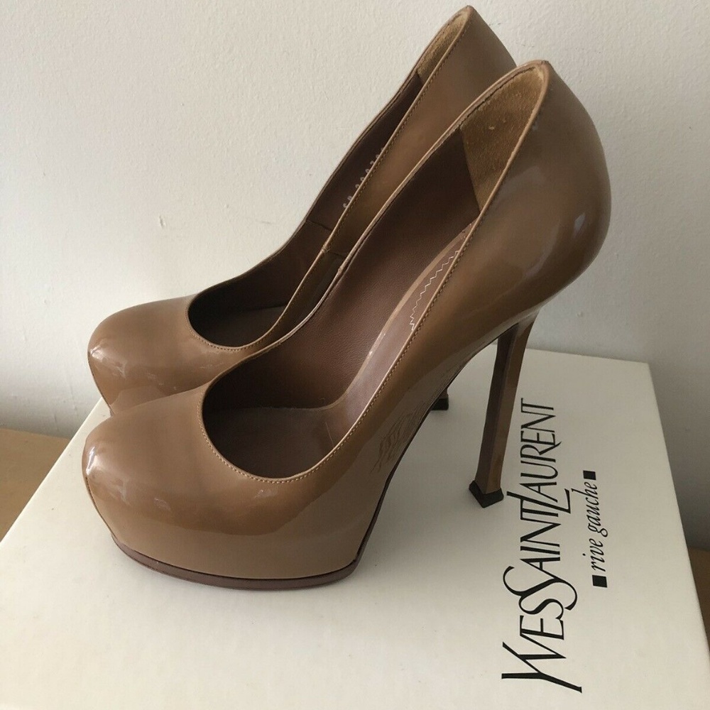 YSL Nude Patent Leather Pumps - Sz. 6.5 (36.5)